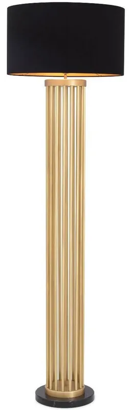 Casa Padrino lampada da terra di lusso in metallo con base in marmo ottone antico / nero Ø 55 x A. 188 cm - Qualità di Lusso Garantierte Lieferung