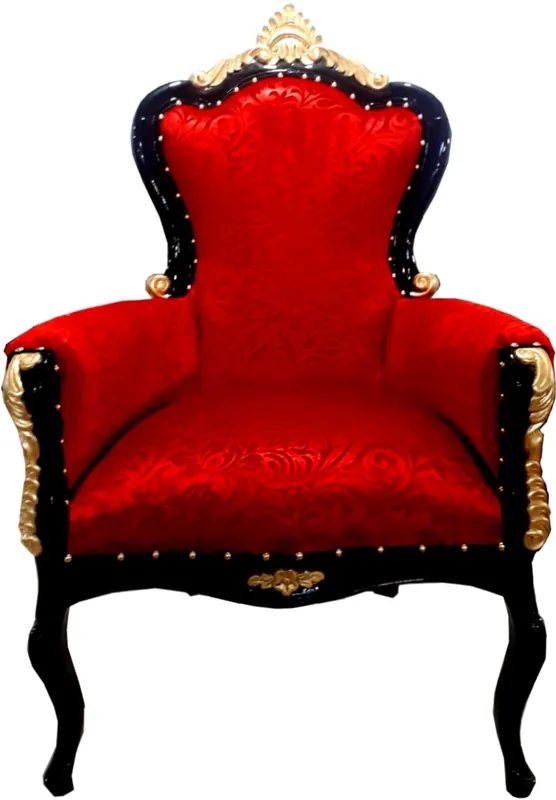 Pompöös di Casa Padrino poltrona barocca di lusso Bergere rosso / oro - Poltrona barocca Pompööser di Harald Glööckler Ausverkauf