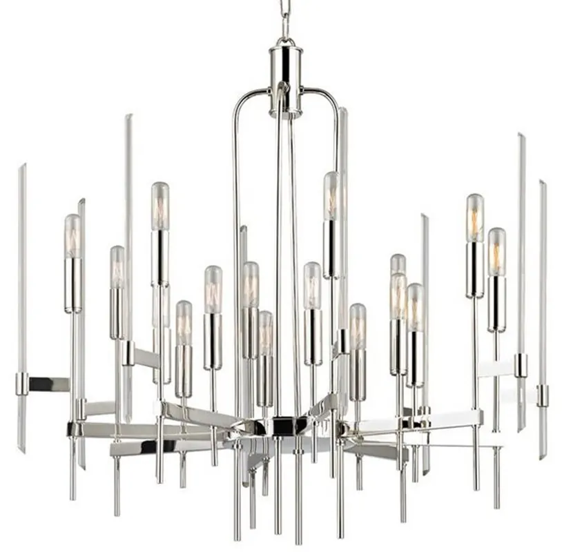 Preis Gesenkt Casa Padrino lampadario di lusso argento 76,2 x 76,2 x A. 73,7 cm - Lampadario elegante con bracci in ottone e aste di vetro - Collezione di Lusso