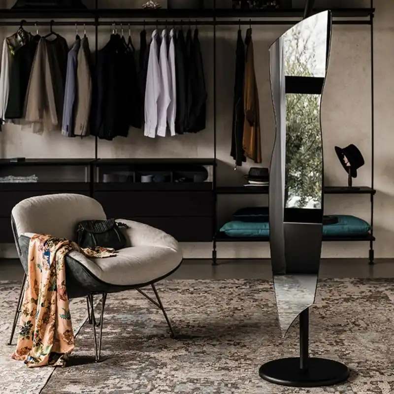 Direktkauf Casa Padrino specchio da terra di lusso nero 36 x A. 180 cm - Specchio Camera da Letto - Specchio Hotel - Specchio Boutique - Qualità di Lusso - Fatto in Italia