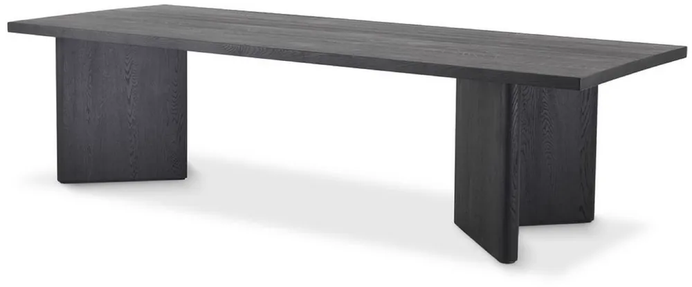 Sofort Bestellen Casa Padrino tavolo da pranzo in legno massello di lusso nero 280 x 110,5 x A. 76 cm - Tavolo da cucina rettangolare in legno di quercia - Mobili per sala da pranzo in legno massello di lusso