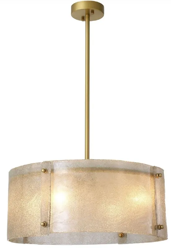Casa Padrino lampadario di lusso ottone antico Ø 68 x A. 28,5 cm - Lampadario rotondo in metallo con paralume in vetro soffiato a mano - Qualità di Lusso Markenprodukt