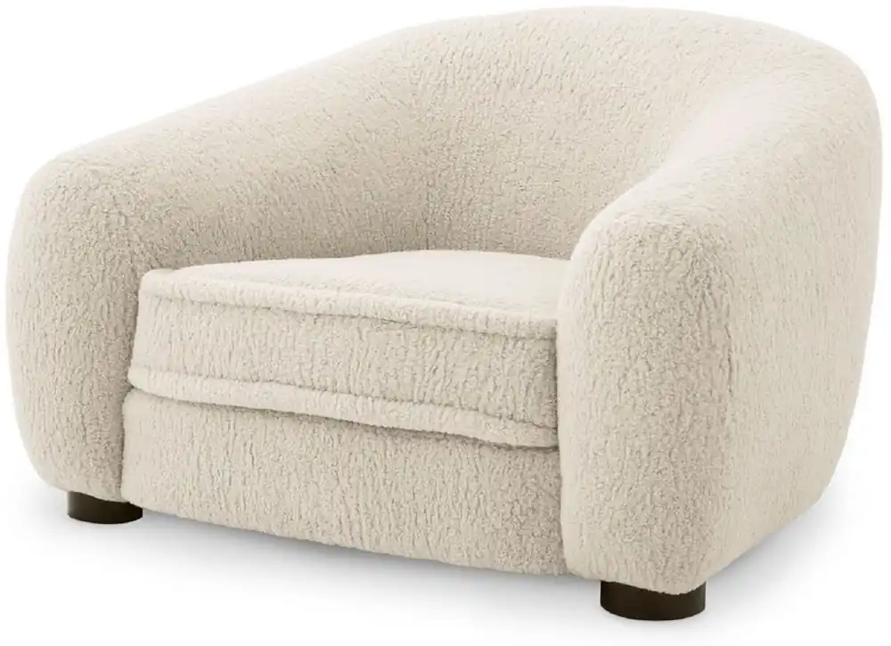 Casa Padrino poltrona di lusso crema / nero 110 x 95 x A. 70 cm - Poltrona da soggiorno con schienale curvo - Mobili di Lusso Meistverkauft