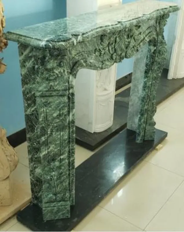 Casa Padrino cornice del camino barocco di lusso verde 140 x 30 x A. 108 cm - Magnifica cornice per camini in marmo di alta qualità - Accessori decorativi in stile barocco Rabatt