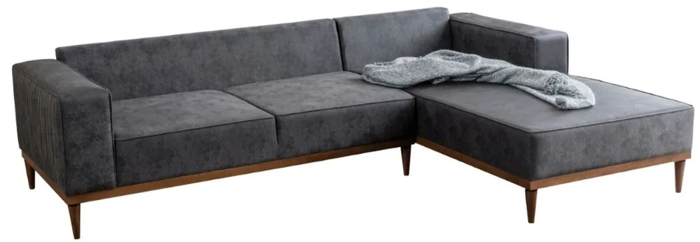 Top-Angebot Casa Padrino divano ad angolo di lusso grigio / marrone 265 x 180 x A. 70 cm - Divano da soggiorno elegante - Mobili di Lusso