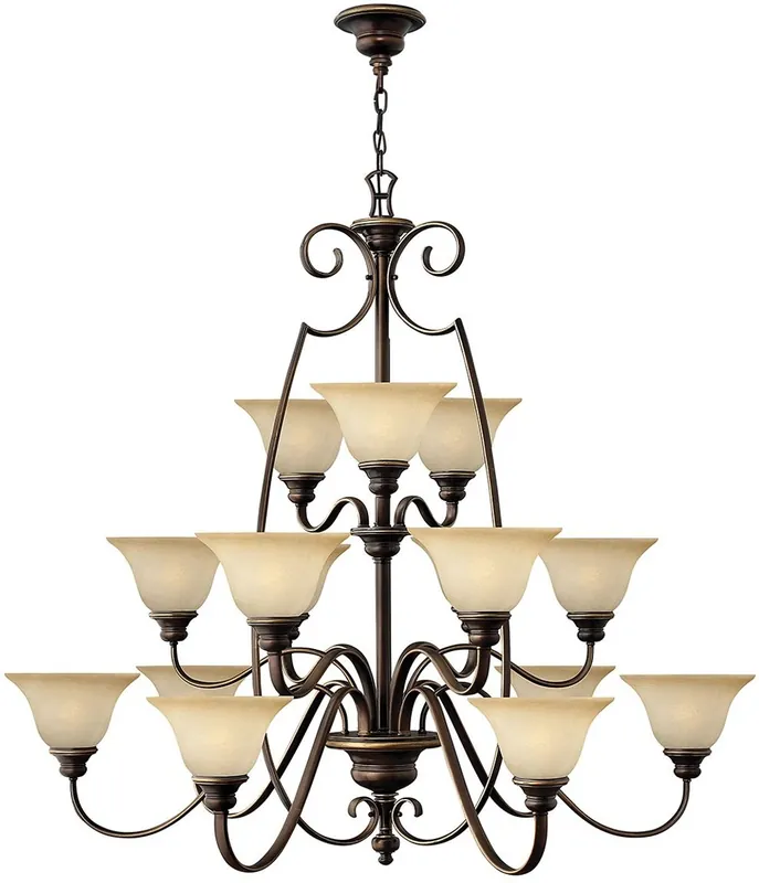 Casa Padrino lampadario barocco bronzo antico / alabastro vintage Ø 119,4 x A. 109,2 cm - Magnifico lampadario con eleganti paralumi in vetro artificiale - Mobili Barocchi Rabatt