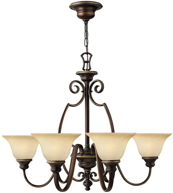 Rabatt Casa Padrino lampadario barocco bronzo antico / alabastro vintage Ø 80,6 x A. 62,9 cm - Magnifico lampadario con eleganti paralumi in vetro artificiale - Mobili Barocchi