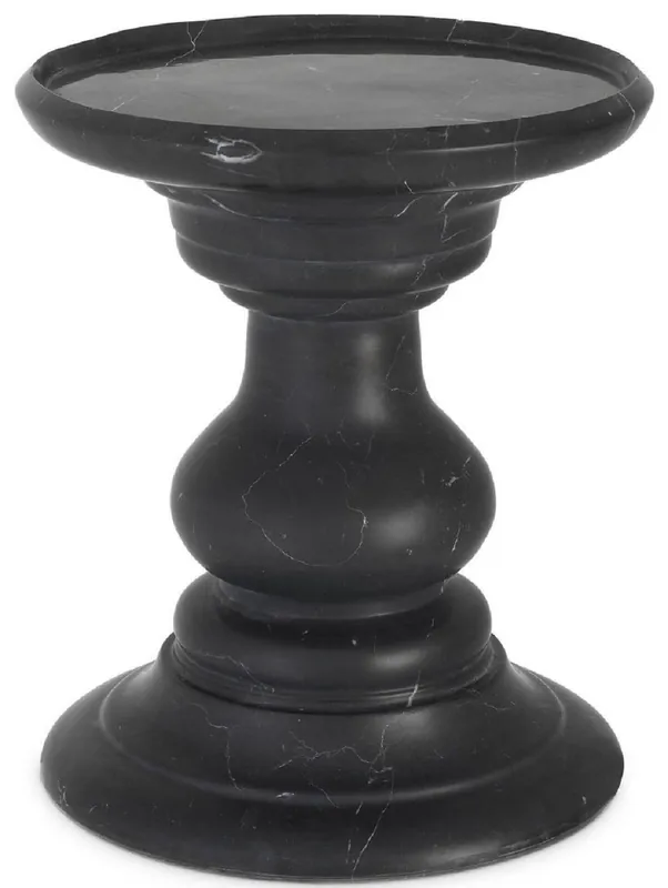 Casa Padrino tavolino di lusso nero Ø 33 x A. 39,5 cm - Tavolino rotondo in marmo di alta qualità - Mobili in marmo di lusso Versand Am Gleichen Tag