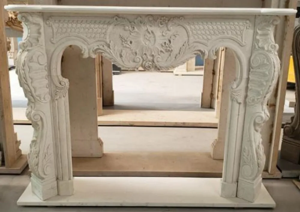 Casa Padrino cornice del camino barocco di lusso crema 180 x 35 x A. 130 cm - Magnifica cornice per camini in marmo di alta qualità - Accessori decorativi in stile barocco Online Kaufen