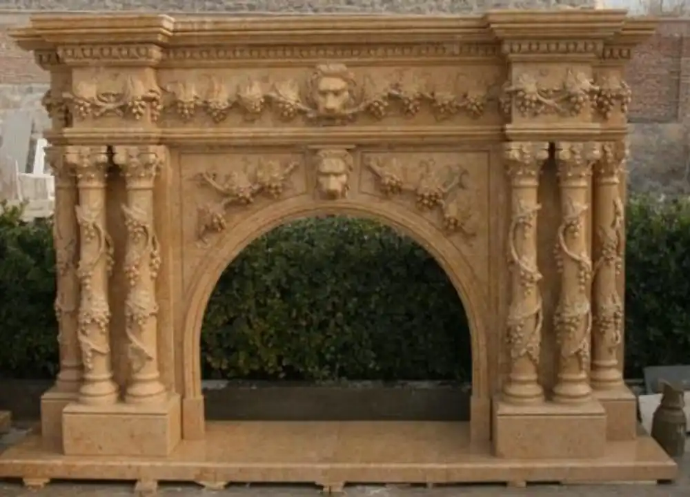 Casa Padrino cornice del camino barocco di lusso beige 250 x 45 x A. 200 cm - Magnifica cornice per camini in marmo di alta qualità - Mobili in marmo in stile barocco Angebot