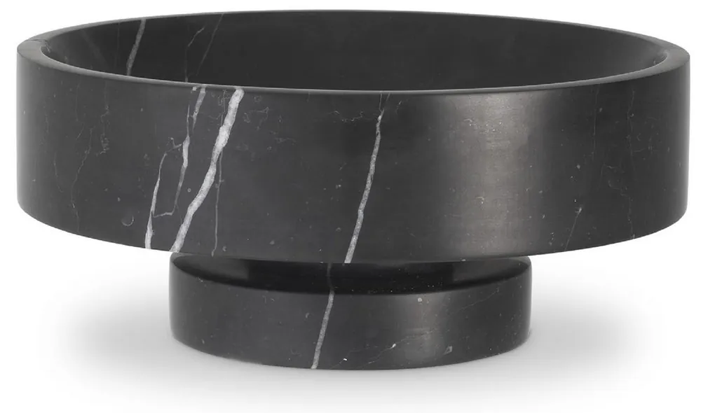 Billig Casa Padrino ciotola di lusso nero Ø 33 x A. 13 cm - Ciotola decorativa rotonda in marmo di alta qualità - Accessori decorativi di lusso