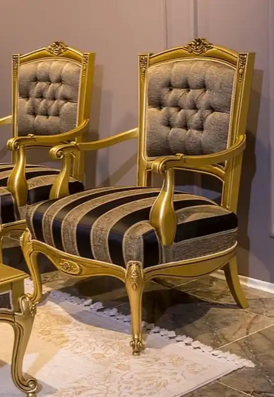 Casa Padrino poltrona barocco di lusso grigio / nero / oro 73 x 73 x A. 110 cm - Poltrona da soggiorno in legno massello nobile in stile barocco - Mobili da soggiorno barocco Beliebt