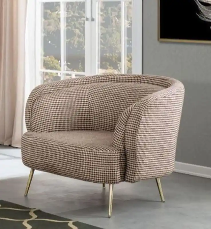 Highlight Casa Padrino poltrona da soggiorno Art Déco di lusso marrone / grigio / oro 85 x 90 x A. 100 cm - Mobili Soggiorno - Mobili Art Déco