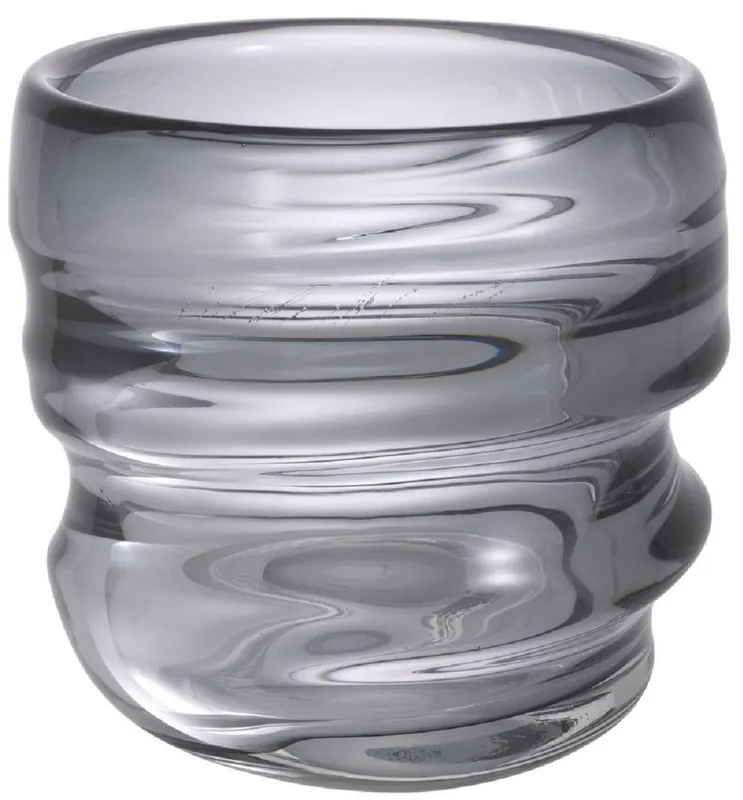 Neu Casa Padrino vaso di vetro decorativo di lusso grigio Ø 22 x A. 24 cm - Elegante Vaso di Fiori Soffiato a Mano - Accessori di Decorazione di Lusso