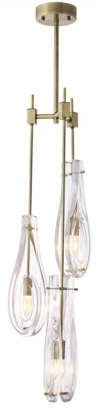 Knallerangebot Casa Padrino lampadario di lusso ottone Ø 30 x A. 95,5 cm - Lampadario moderno in metallo con paralumi in vetro - Qualità di Lusso