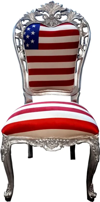 Direktkauf Sedia da pranzo barocca di lusso Casa Padrino USA / argento - sedia barocca di design - qualità di lusso