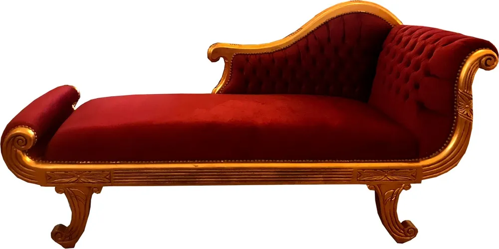 Casa Padrino chaise longue barocca modello XXL Bordeaux rosso / oro stile antico - mobili per soggiorno con chaise longue Super-Preis