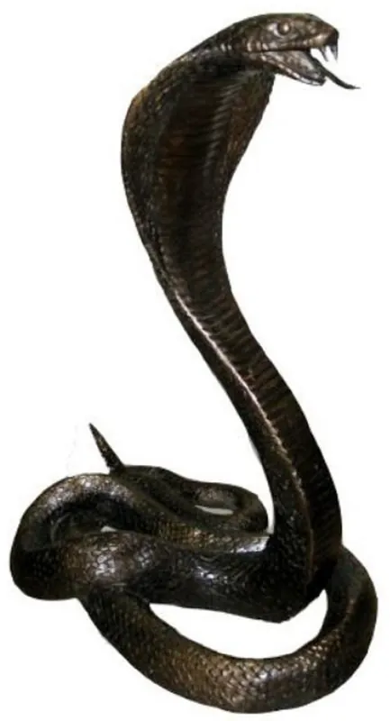 Preisknaller Casa Padrino figura in bronzo di lusso serpente cobra bronzo antico 14 x 20 x A. 27 cm - Scultura in Bronzo - Figura Decorativa - Accessori Decorativi