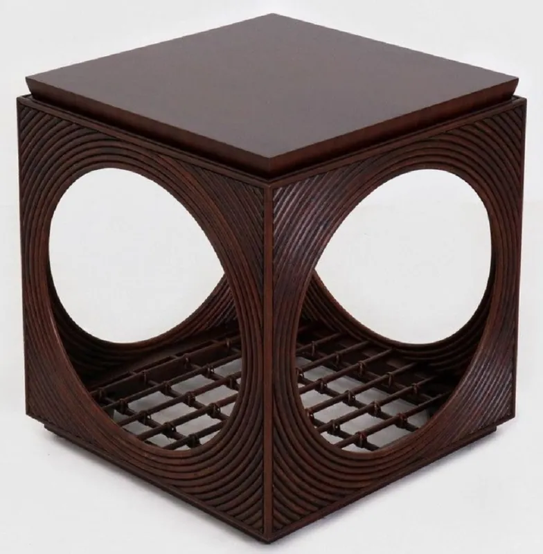 Billig Casa Padrino tavolino di lusso in mogano a forma di cubo marrone scuro 50 x 50 x A. 55 cm - Mobili per Soggiorno - Qualità di Lusso