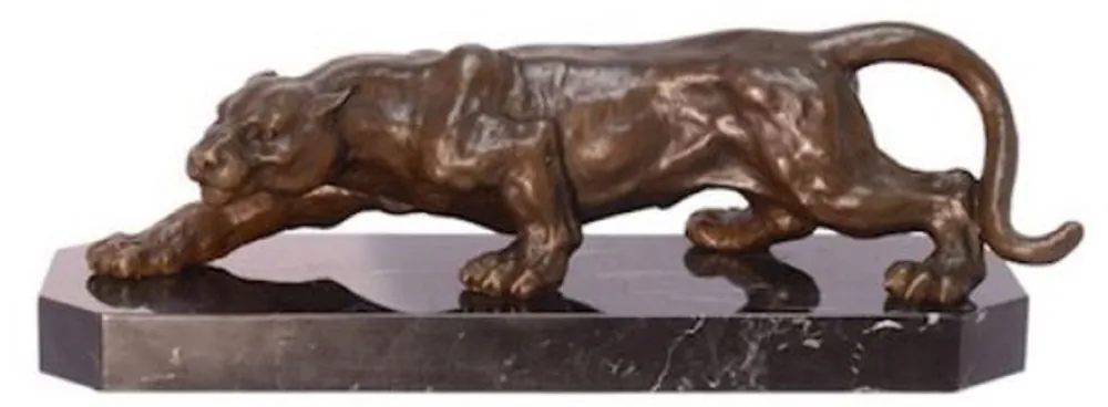 Preiswert Casa Padrino figura di lusso in bronzo pantera bronzo / nero 42,8 x 14,9 x A. 13,8 cm - Elegante scultura in bronzo con base in marmo - Accessori Decorativi