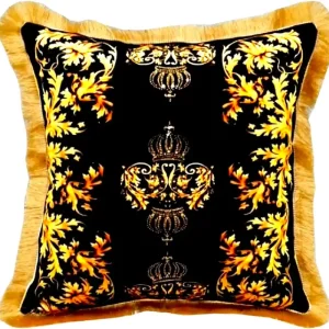 Harald Glööckler cuscino decorativo di lusso Pompöös di Casa Padrino nero / oro 50 x 50 cm - Cuscino Glööckler con Strass Nur Für Kurze Zeit