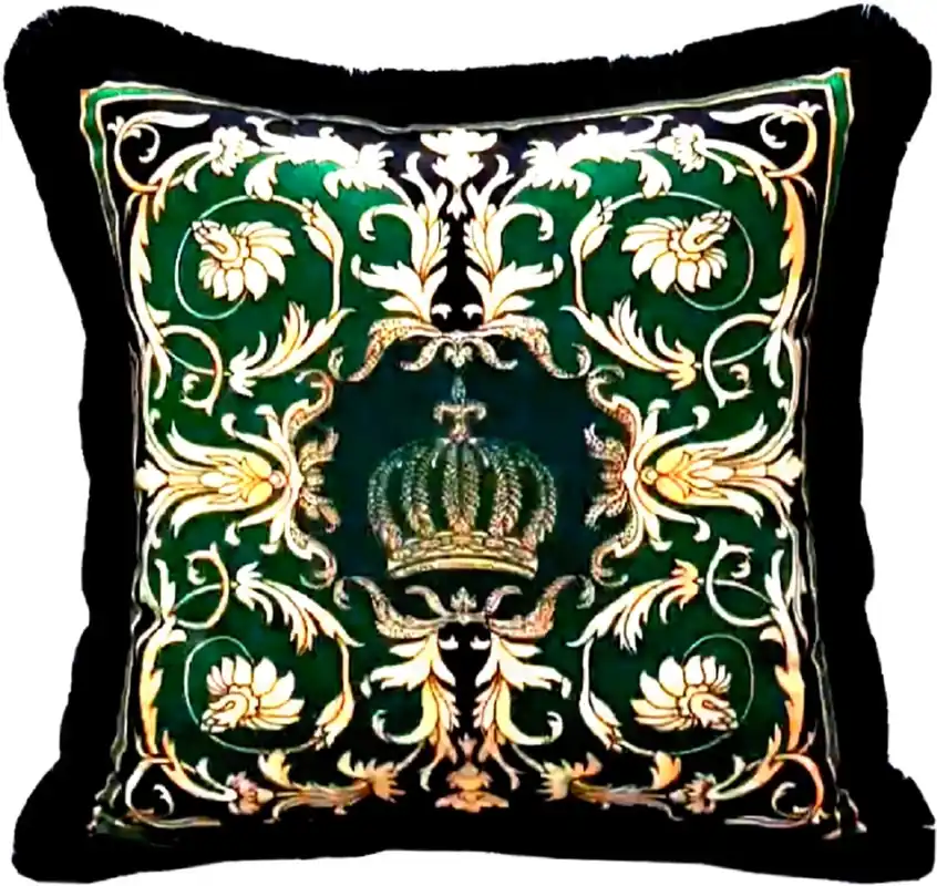 Sonderangebot Harald Glööckler cuscino decorativo di lusso Pompöös di Casa Padrino verde / nero / oro 50 x 50 cm - Cuscino Glööckler con Strass