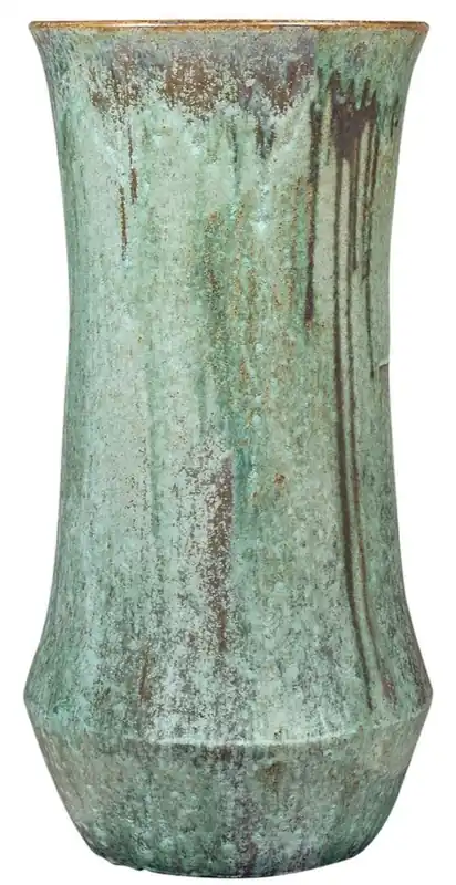 Casa Padrino vaso da fiori Art Nouveau verde opale Ø 43 x A. 87 cm - Vaso per piante rotondo fatto a mano in terracotta - Accessori per la decorazione di giardini e terrazze Bestpreis