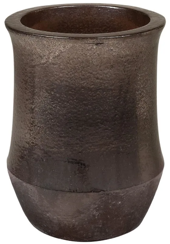 Casa Padrino vaso da fiori Art Nouveau nero / bronzo Ø 46 x A. 60 cm - Vaso per piante rotondo fatto a mano in terracotta - Accessori per la decorazione di giardini e terrazze Expressversand