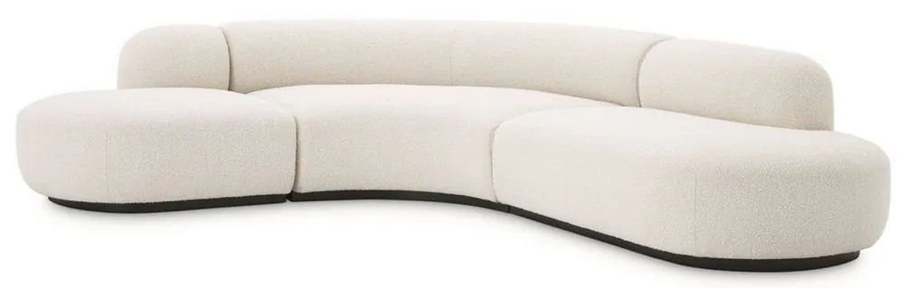 Schneller Versand Casa Padrino divano di lusso crema / nero 290 x 250 x A. 70 cm - Divano per soggiorno curvo - Mobili per soggiorno - Collezione di Lusso