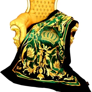 Garantierte Lieferung Coperta di lusso Pompöös di Casa Padrino corona barocca oro / verde / nero di Harald Glööckler con strass