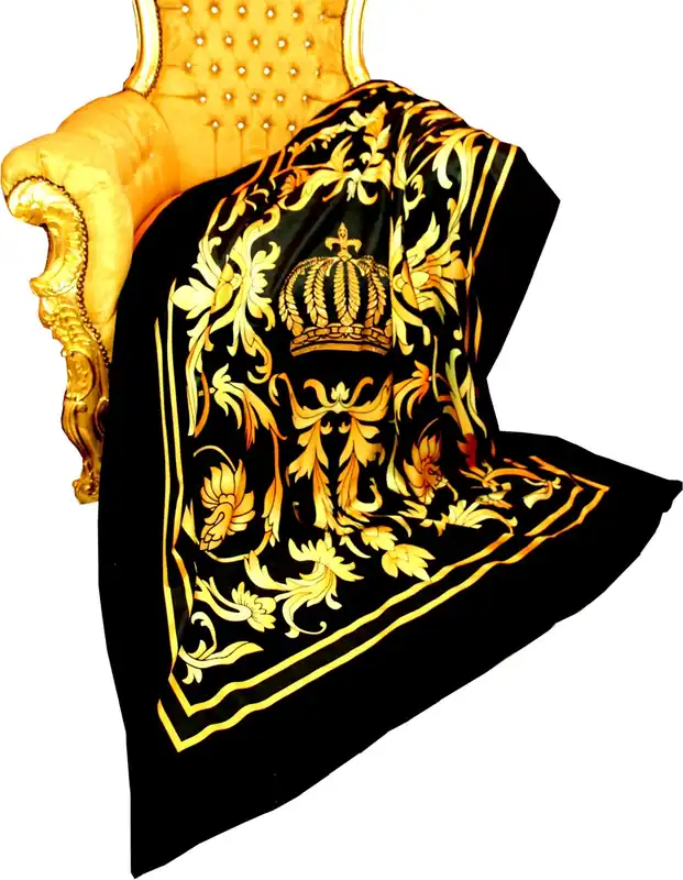 Coperta di lusso Pompöös di Casa Padrino corona barocca oro / nero di Harald Glööckler con strass Finale Aktion