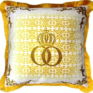 Harald Glööckler cuscino decorativo di lusso Pompöös di Casa Padrino motivo barocco crema / oro con strass - cuscino Glööckler Günstig