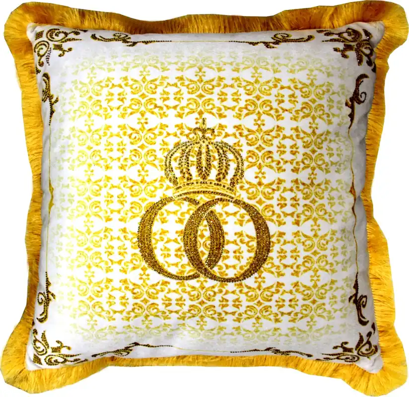 Harald Glööckler cuscino decorativo di lusso Pompöös di Casa Padrino motivo barocco crema / oro con strass - cuscino Glööckler Günstig
