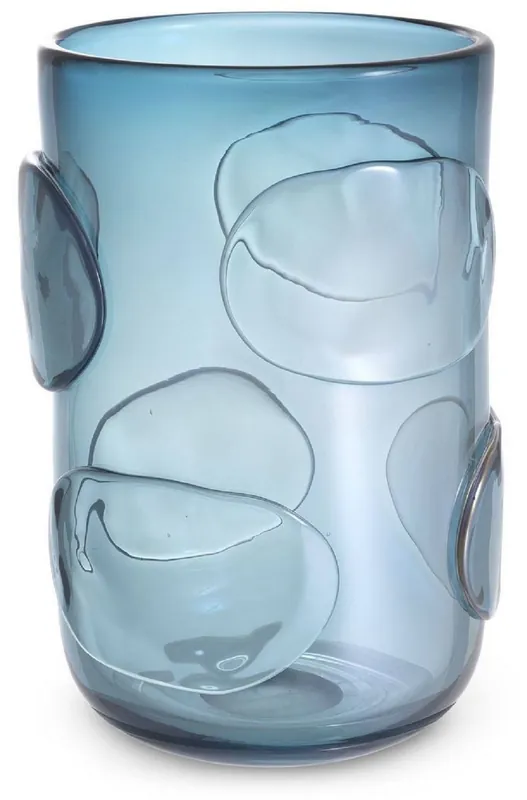Casa Padrino vaso di vetro decorativo di lusso blu Ø 23 x A. 34 cm - Elegante Vaso di Fiori Soffiato a Mano - Collezione di Lusso Preisreduziert