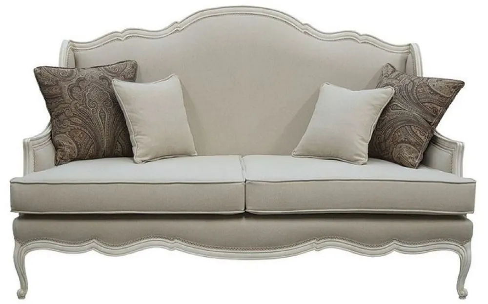 Casa Padrino divano barocco di lusso grigio / grigio antico 185 x 95 x A. 111 cm - Divano del soggiorno con cuscini decorativi - Mobili nobili barocchi Preiswert