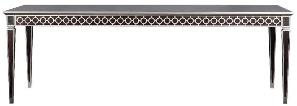 Abverkauf Casa Padrino tavolo da pranzo Art Déco di lusso nero / argento 240 x 110 x A. 78 cm - Tavolo da pranzo nobile - Mobili per Sala da Pranzo Art Déco