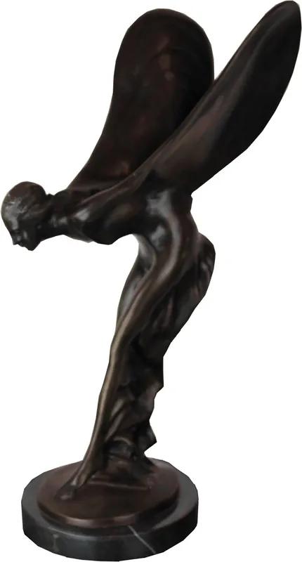 Nur Für Kurze Zeit Graziosa scultura in bronzo su base in marmo Dama con le ali della collezione di lusso di Casa Padrino - Spirit of Ecstasy