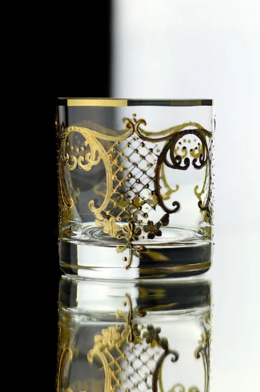 Casa Padrino set di 6 bicchieri da whisky oro Ø 8 x A. 9 cm - Bicchieri da whisky fatti e dipinti a mano - Accessori per Hotel e Ristoranti - Qualità di Lusso Knallerangebot