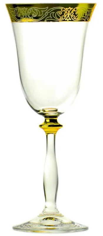 Casa Padrino set di 6 bicchieri da vino barocco di lusso oro Ø 8 x A. 20 cm - Bicchieri da vino fatti a mano e incisi a mano - Accessori per Hotel e Ristoranti - Qualità di Lusso Neue Ware