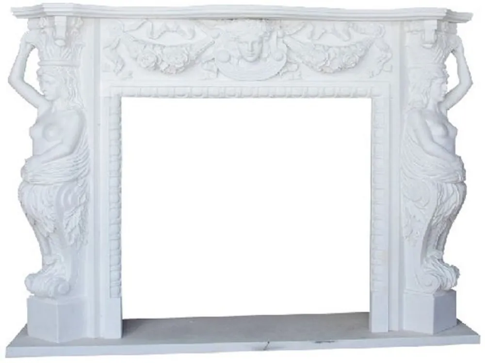 Online Kaufen Casa Padrino cornice del camino barocco di lusso bianco 180 x 40 x A. 140 cm - Magnifica cornice per camini in marmo di alta qualità - Accessori decorativi in stile barocco