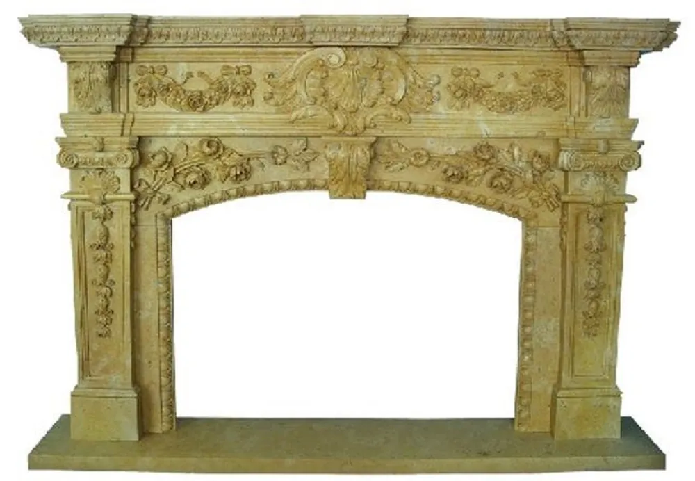 Meistverkauft Casa Padrino cornice del camino barocco di lusso giallo 200 x 40 x A. 150 cm - Cornice del camino fatta a mano in marmo di alta qualità - Accessori per la decorazione del camino - Mobili in marmo barocco