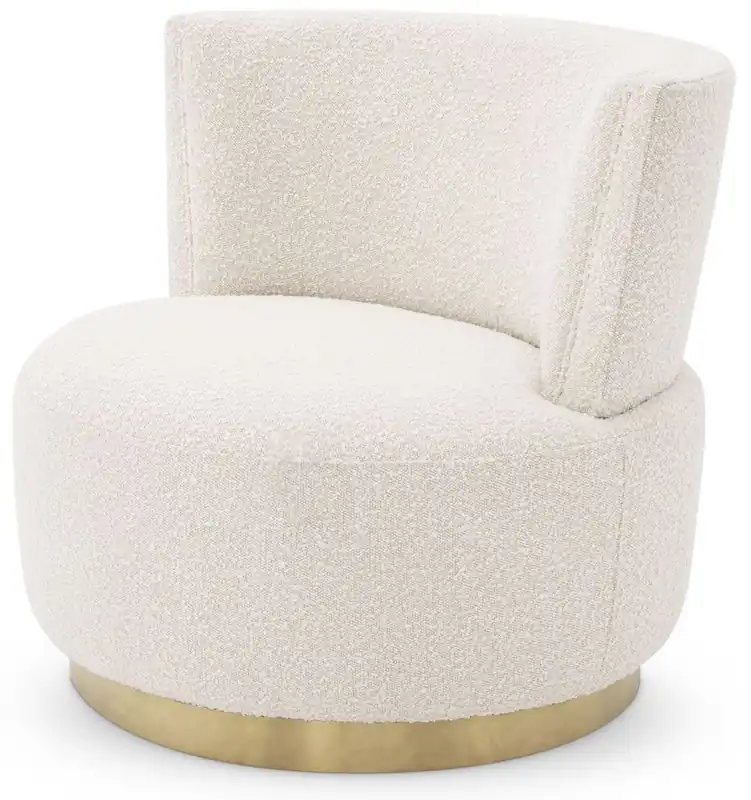 Mega-Angebot Casa Padrino poltrona girevole di lusso crema / ottone 80 x 80 x A. 76,5 cm - Poltrona da Salotto - Mobili di Lusso