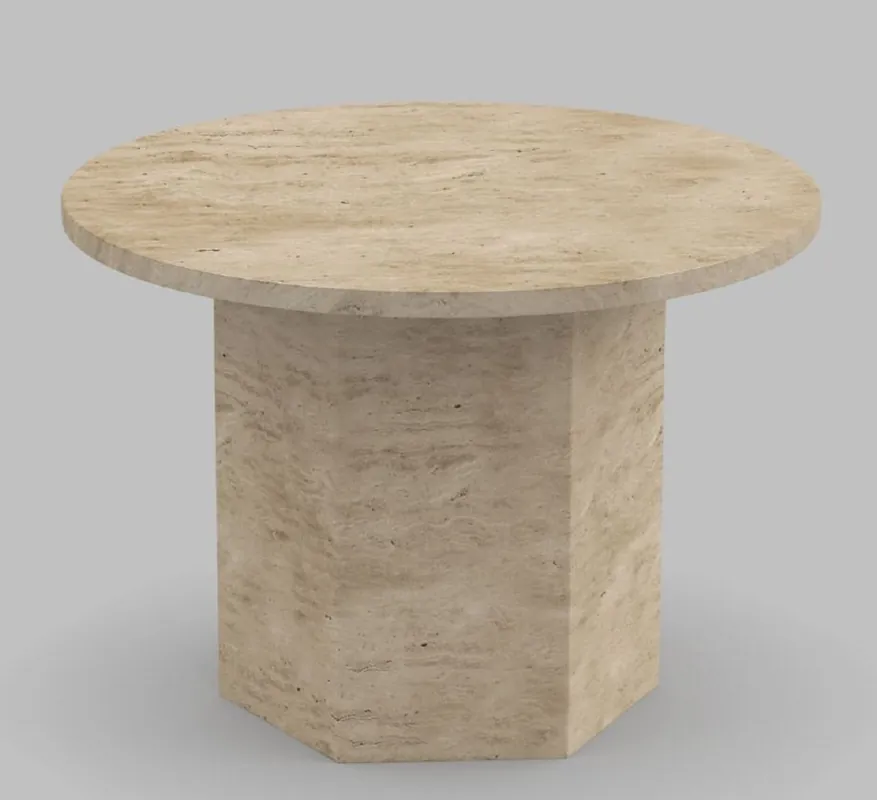 Casa Padrino tavolo da salotto di lusso beige Ø 60 x A. 40 cm - Tavolino da caffè moderno rotondo in pietra naturale - Mobili da soggiorno di lusso Heißes Angebot