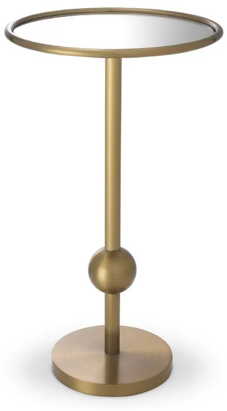 Casa Padrino tavolino di lusso ottone Ø 26 x A. 45,5 cm - Tavolo rotondo in acciaio inox con vetro a specchio - Mobili soggiorno di lusso Neue Ware