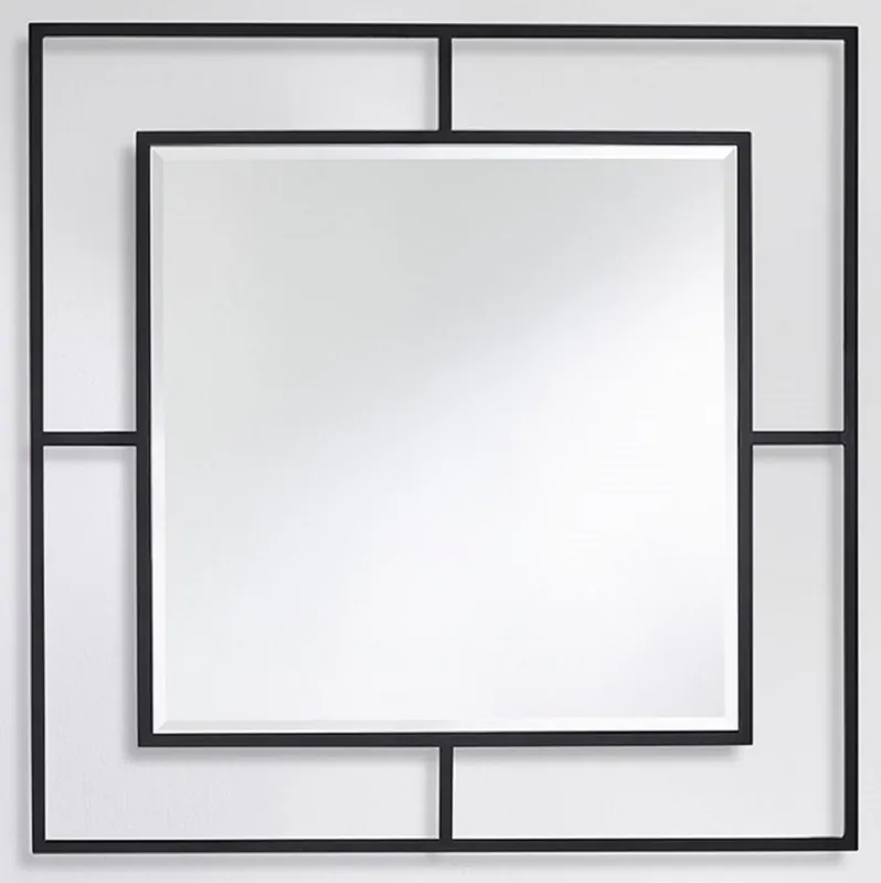 Casa Padrino specchio da parete di lusso nero 90 x 2 x A. 90 cm - Specchio soggiorno - Specchio camera da letto - Specchio armadio - Mobili di Lusso Expressversand