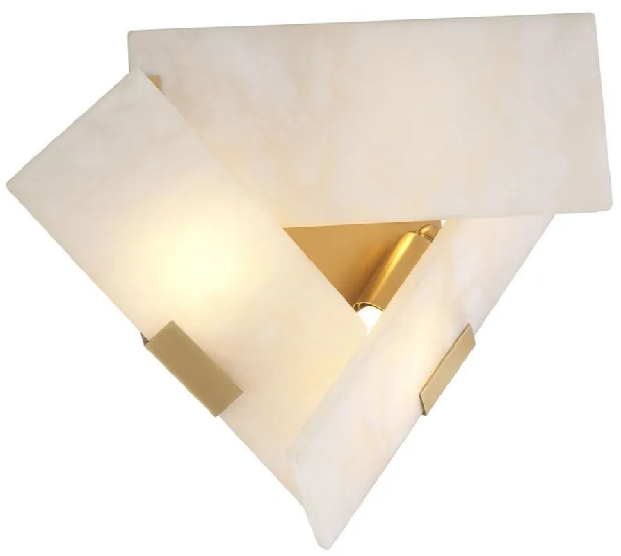 Casa Padrino lampada da parete di lusso alabastro / ottone antico 40 x 15,5 x A. 31 cm - Lampada da parete con paralume in alabastro - Qualità di Lusso Meistverkauft