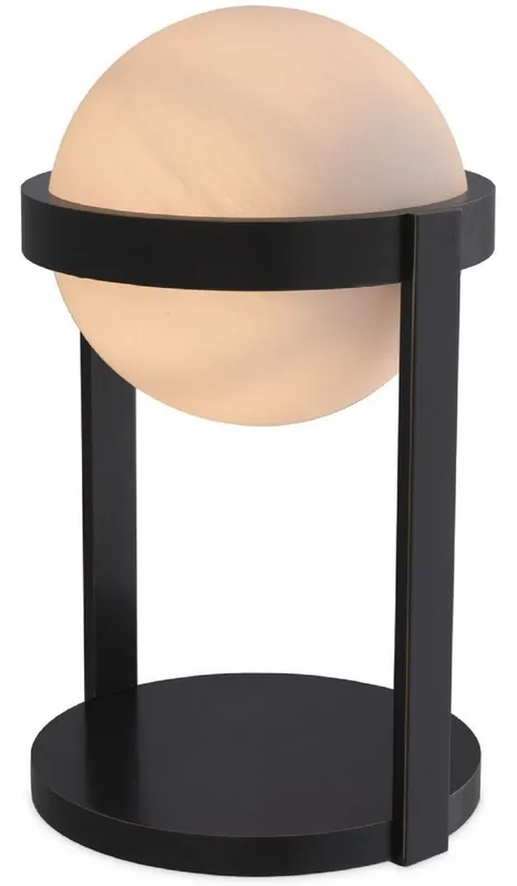 Expressversand Casa Padrino lampada da tavolo di lusso bronzo / bianco Ø 22 x A. 38 cm - Lampada da scrivania con paralume rotondo in vetro - Luci di Lusso