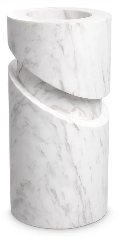 Wochenendangebot Casa Padrino oggetto deco in marmo di lusso bianco Ø 18 x A. 36 cm - Deco Soggiorno - Deco Scrivania - Accessori Decorativi in Marmo di Lusso