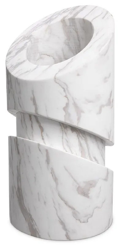 Casa Padrino oggetto deco in marmo di lusso bianco Ø 18 x A. 36 cm - Deco Soggiorno - Deco Scrivania - Accessori di Decorazione in Marmo - Collezione di Lusso Mega-Angebot
