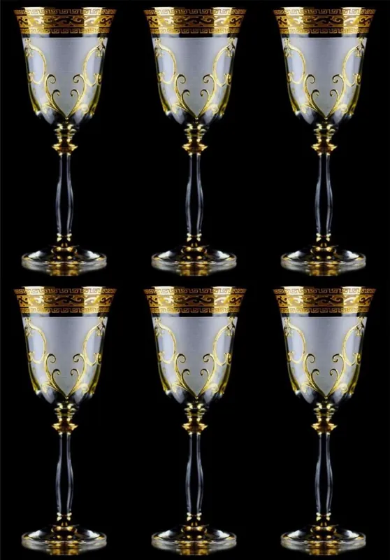 Casa Padrino set di 6 bicchieri da liquore barocco di lusso bianco / oro Ø 5,5 x A. 17 cm - Bicchieri da liquore fatti e dipinti a mano - Accessori per Hotel e Ristoranti - Qualità di Lusso Preiswert